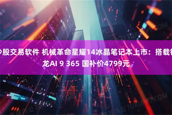 炒股交易软件 机械革命星耀14冰晶笔记本上市：搭载锐龙AI 9 365 国补价4799元