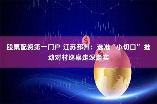 股票配资第一门户 江苏邳州：选准“小切口” 推动对村巡察走深走实